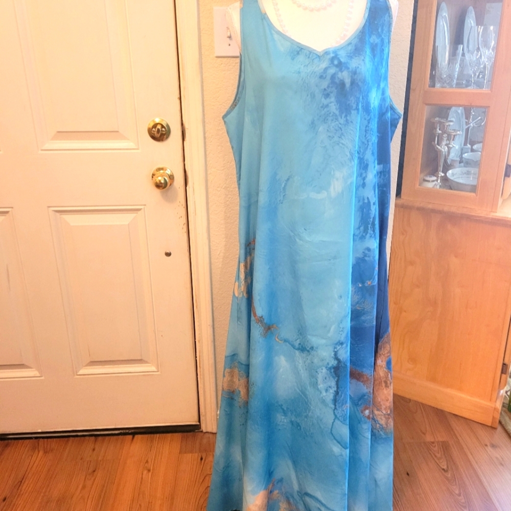 Casual Blue and Tan Women's Dress